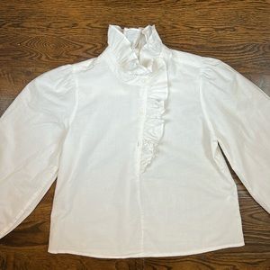 Chic White Ruffled Blouse